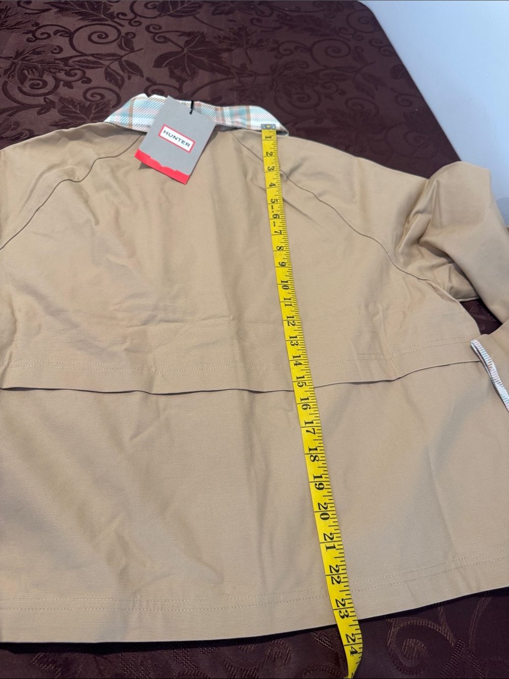 Hunter Tan Utility Jacket with Plaid Trim NWT - Picture 14 of 15